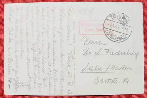 (1043627) AK. Todtnau, Schwarzwald, mit Stempel Gebuehr bezahlt 1. 4. 1947