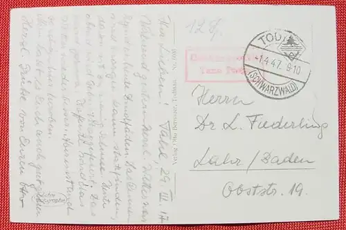 () AK. Todtnau, Schwarzwald, mit Stempel Gebuehr bezahlt 1. 4. 1947