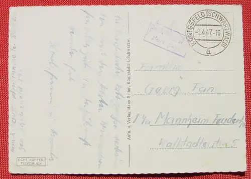 (1043634) Gebuehr bezahlt. Koenigsfeld Schwarzwald 3. 4. 1947 # Gebuehr bezahlt