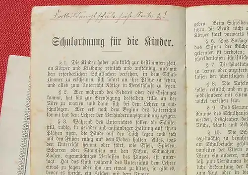 (1043804) Volksschule Auerbach 1916 Amt Durlach Zeugnis-Buechlein u. Abgangszeugnis
