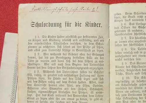 () Volksschule Auerbach 1916 Amt Durlach Zeugnis-Buechlein u. Abgangszeugnis