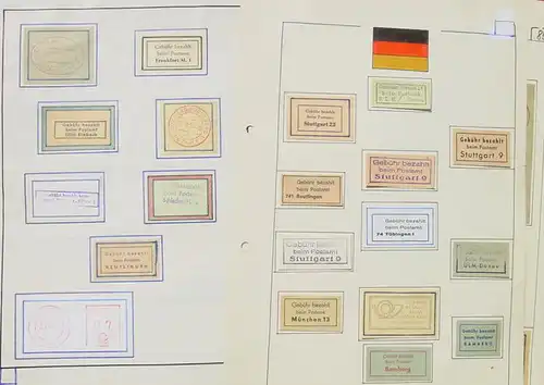 (1043658) Belege / Ausschnitte Gebuehr bezahlt auf Sammlungsblaetter montiert