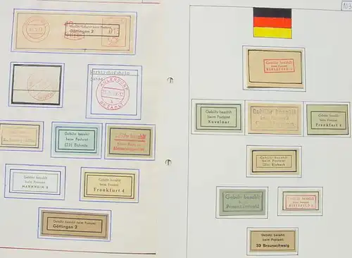 (1043658) Belege / Ausschnitte Gebuehr bezahlt auf Sammlungsblaetter montiert