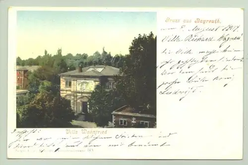(1011839) Villa Wahnfried. Bayreuth. Ansichtskarte. 95444. Postalisch nicht gelaufen. Datumsangabe 1904