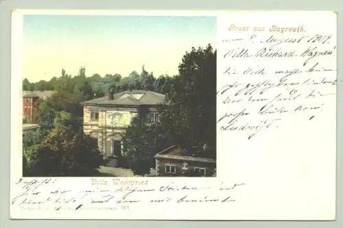 () Villa Wahnfried. Bayreuth. Ansichtskarte. 95444. Postalisch nicht gelaufen. Datumsangabe 1904