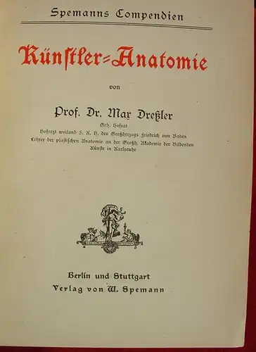 () "Kuenstler-Anatomie". Bildende Kuenste in Karlsruhe. 348 S., Spemann, Berlin u. Stuttgart