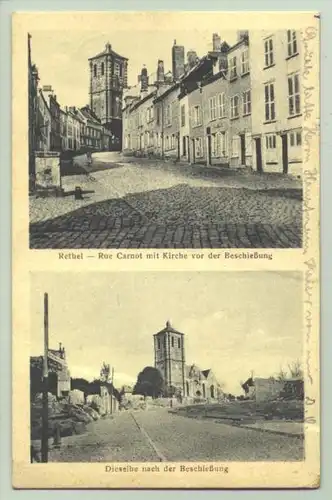 (1010159) Ansichtskarte. Rethel - Rue Carnot. WK I. 1916