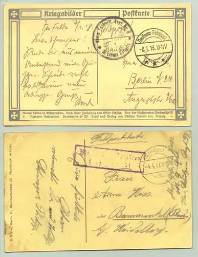 () 2 AK : 'Kriegsbilder-Postkarte' u. 'Russisches Bauernhaus'. Feldpost 1917-18. # 1. Weltkrieg # WK I