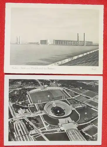 () Zwei Postkarten Olympiade Berlin Reichssportfeld, um 1936