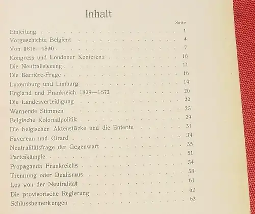 (1009175) Hagmann "Studien zur Geschichte Belgiens seit 1815". 64 S., 1917 Wyss, Bern