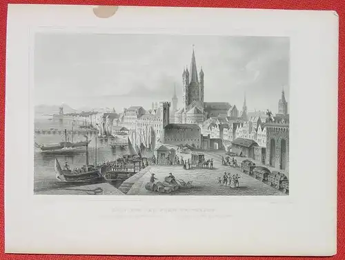(1009295) "Coeln von der Nord-Westseite". Stahlstich um 1880. Bildgroesse ca. 18,5 x 11,5 cm