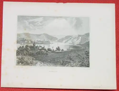 (1009308) "Boppart". Alter Stahlstich um 1880. Bildgroesse ca. 15 x 11 cm