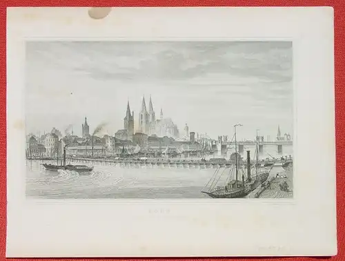 () "Coeln - von der Nordseite". Stahlstich um 1880, Bild ca. 19,5 x 11,5 cm