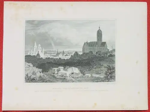 (1009323) "Mainz vom Kaestrich aus". Stahlstich um 1880. Bildgroesse ca. 15 x 10,5 cm