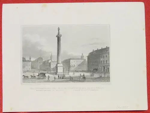 () "Der Louisenplatz und das Ludwigsmonument in Darmstadt". Stahlstich um 1880