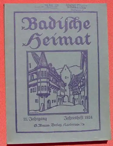 (1009226) Busse. Bodensee. Ueberlingen, Meersburg, u.a. Jahresband 1924, 244 S., Badische Heimat