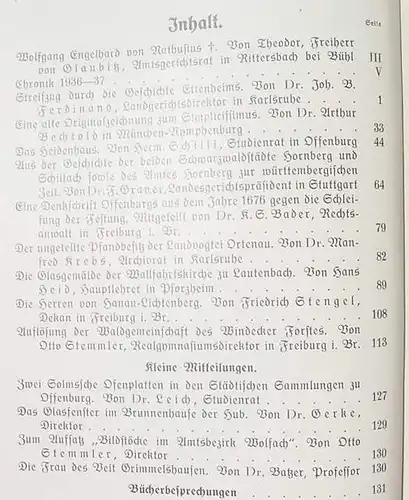 (1009236) "Die Ortenau". 24-1937  Geschichte Ettenheims, u.a. 140 S., Konkordia, Buehl-Baden 1937