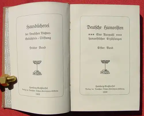 (0180028) Hausbuecherei Bd. 3 / 1, Deutsche Humoristen. 1. Auflage 1903. 222 S.,  Verlag der Deutschen Dichter-Gedaechtnis-Stiftung, Hamburg