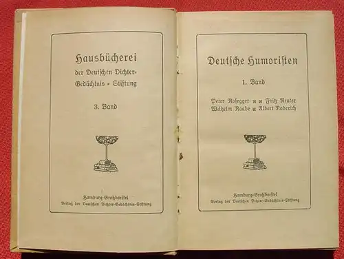 () Hausbuecherei, Bd. 3 / 1, Deutsche Humoristen. 222 S., 1918 Verlag der Deutschen Dichter-Gedaechtnis-Stiftung, Hamburg