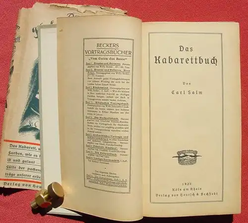 (0180083) "Das Kabarettbuch". Carl Salm. 256 S., 1. A. 1923 ! Hoursch u. Bechstedt, Koeln