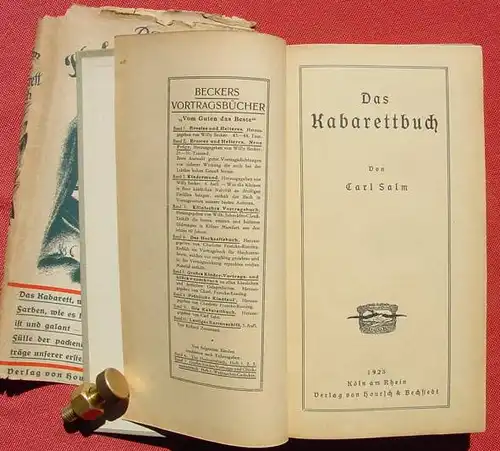 () "Das Kabarettbuch". Carl Salm. 256 S., 1. A. 1923 ! Hoursch u. Bechstedt, Koeln