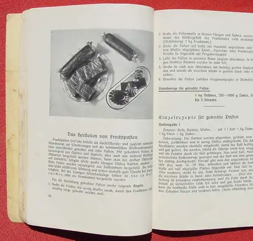 () "Obst fuer den Winter - Eis fuer den Sommer" Luise Haarer. 96 S., 1937 Burgbuecherei, Esslingen # Kochbuch