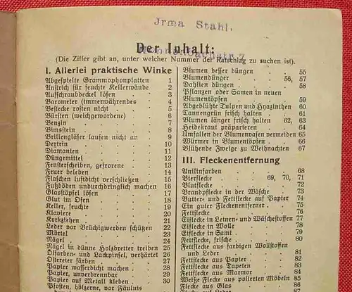 (0200044) "Auf Alles Antwort" 635 Hausfrauen-Ratschlaege. Maris. 48 S., 1930-er Jahre. Verlag Haberbeck