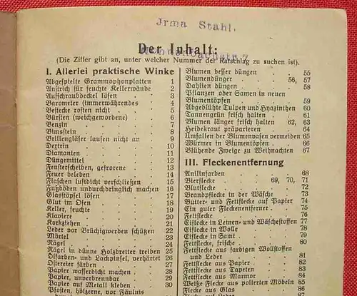 () "Auf Alles Antwort" 635 Hausfrauen-Ratschlaege. Maris. 48 S., 1930-er Jahre. Verlag Haberbeck