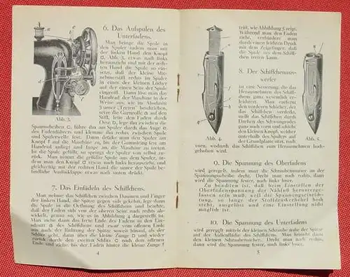 () "Gebrauchs-Anweisung fuer die verbesserte Schiffchen-Naehmaschine" Bogen-Langschiffchen-System