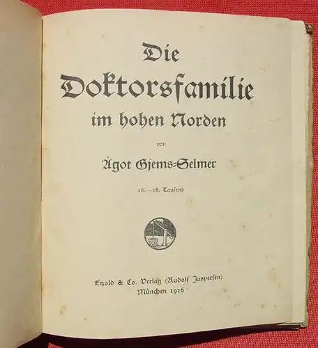 (0060253) Die Doktorsfamilie im hohen Norden. Gjems-Selmer. 144 S., 1916 Verlag Etzold (Rudolf Jaspersen), Muenchen