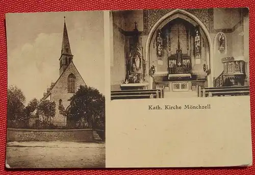 () Ansichtskarte. Moenchzell. Katholische Kirche. Verlag Flaechsner, Frankf-Main. No 152