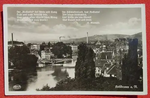 () Foto-Ansichtskarte. Heilbronn am Neckar 1938, mit Versen von Klumpp