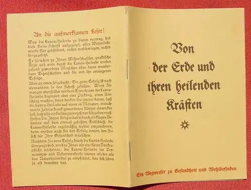 () "Luvos-Heilerde" Wegweiser zu Gesundheit ... von Adolf Justs. 1938 Heilerde-Gesellschaft, Blankenburg