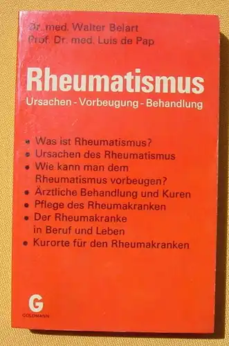 (0230019) "Rheumatismus - Ursachen, Vorbeugung, Behandlung" Belart, de Pap. 304 S., Goldmann-TB