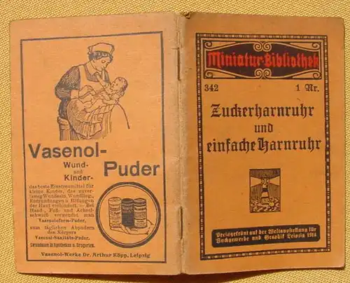 (0230027) "Zuckerharnruhr und einfache Harnruhr". Miniatur-Bibliothek, um 1914 Otto Paul, Leipzig