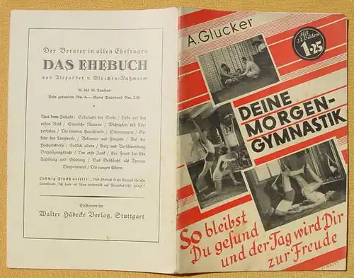 () "Deine Morgen-Gymnastik" Glucker. Sueddeutsches Verlagshaus Stuttgart 1930