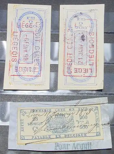 (1045295) Belgien, 3 x Steuermarken ? Briefmarken ? Zustand siehe bitte Scan