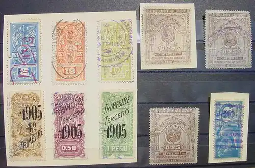 (1045300)  Uruguay. Kleine Partie Steuermarken ?  Briefmarken ? Siehe bitte Scan. 