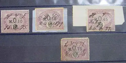 (1045309) diverse Deutscher Wechselstempel, um 1875-1879, Zustand siehe bitte Scan