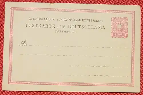 () Postkarte. Deutsches Reich. Weltpostverein. Ganzsache. Siehe bitte scan