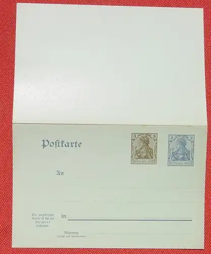 () Postkarte mit Antwortkarte. Deutsches Reich. Ganzsache. Siehe bitte scan