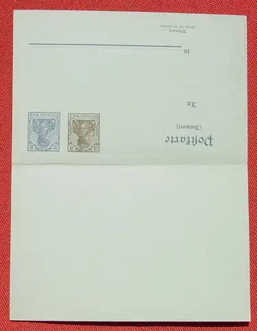 () Postkarte mit Antwortkarte. Deutsches Reich. Ganzsache. Siehe bitte scan