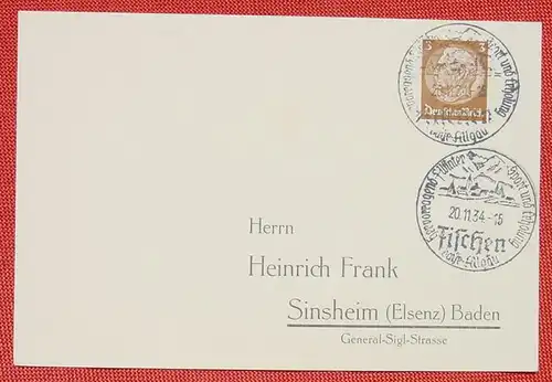 (1045390) Postkarte. Heimatbeleg. SST Fischen bay. Allgaeu 1934