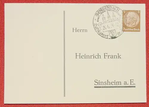 (1045391) Postkarte. Heimatbeleg. SST Gengenbach im Kinzigtal 1934
