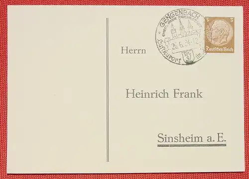 () Postkarte. Heimatbeleg. SST Gengenbach im Kinzigtal 1934