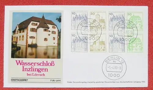 () Burgen u. Schloesser. Berlin. Dauermarken 1. 4. 1980 aus Markenheft. Ersttag. Siehe Bild