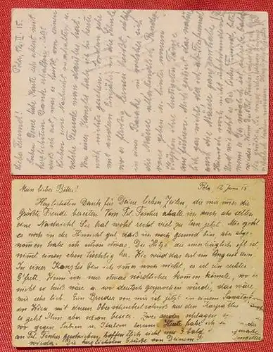 (1045459) Postkarten. WK I. 1915. Pola. Festung. Marinefeldpost. Siehe bitte Bilder