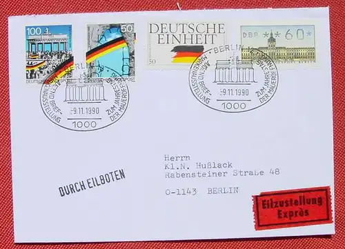 (1045470) Brief. Durch Eilboten. Eilzustellung. SST Berlin 9. 11. 1990