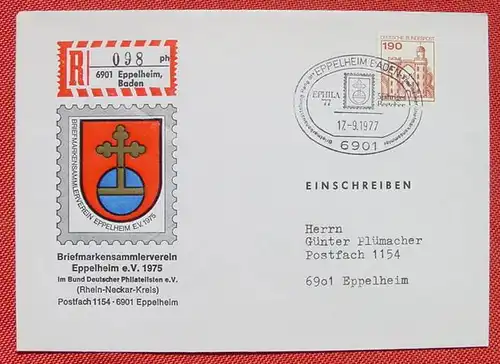 () Eppelheim, Baden SST Ephila 77. E-Brief vom 17. 9. 1977