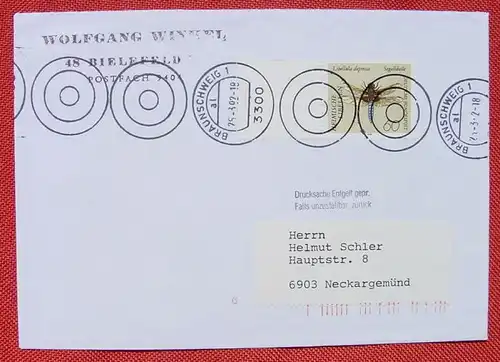 (1045492) Briefkuvert mit besonderem Kreise-Stempel. Braunschweig 1992